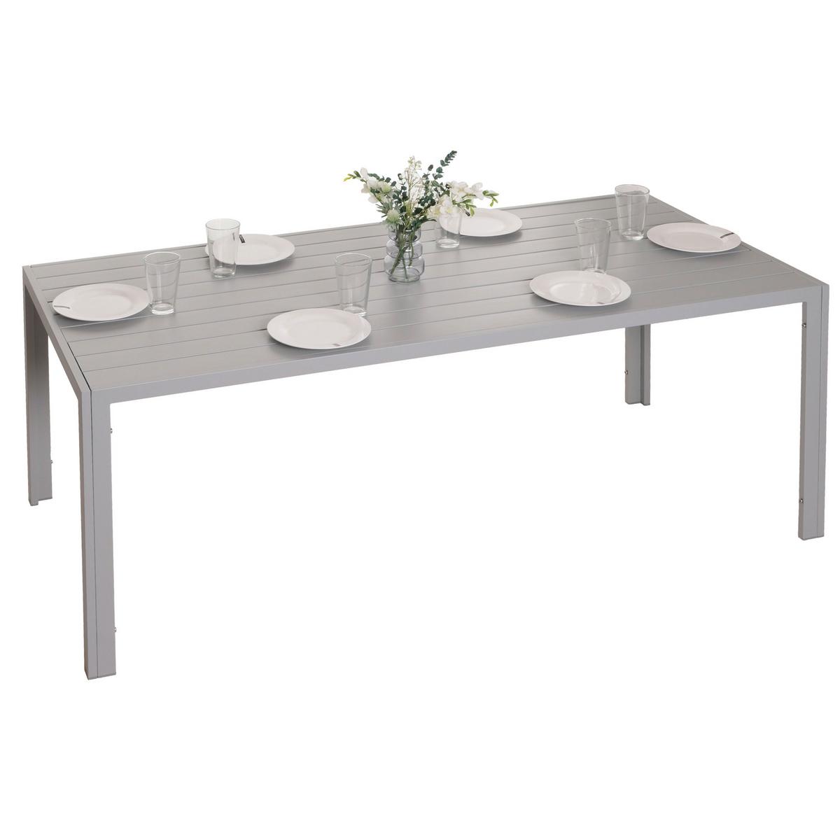 ALU-ESSTISCH rechteck Hellgrau - Hellgrau, Metall (80/180/73cm) - MCW