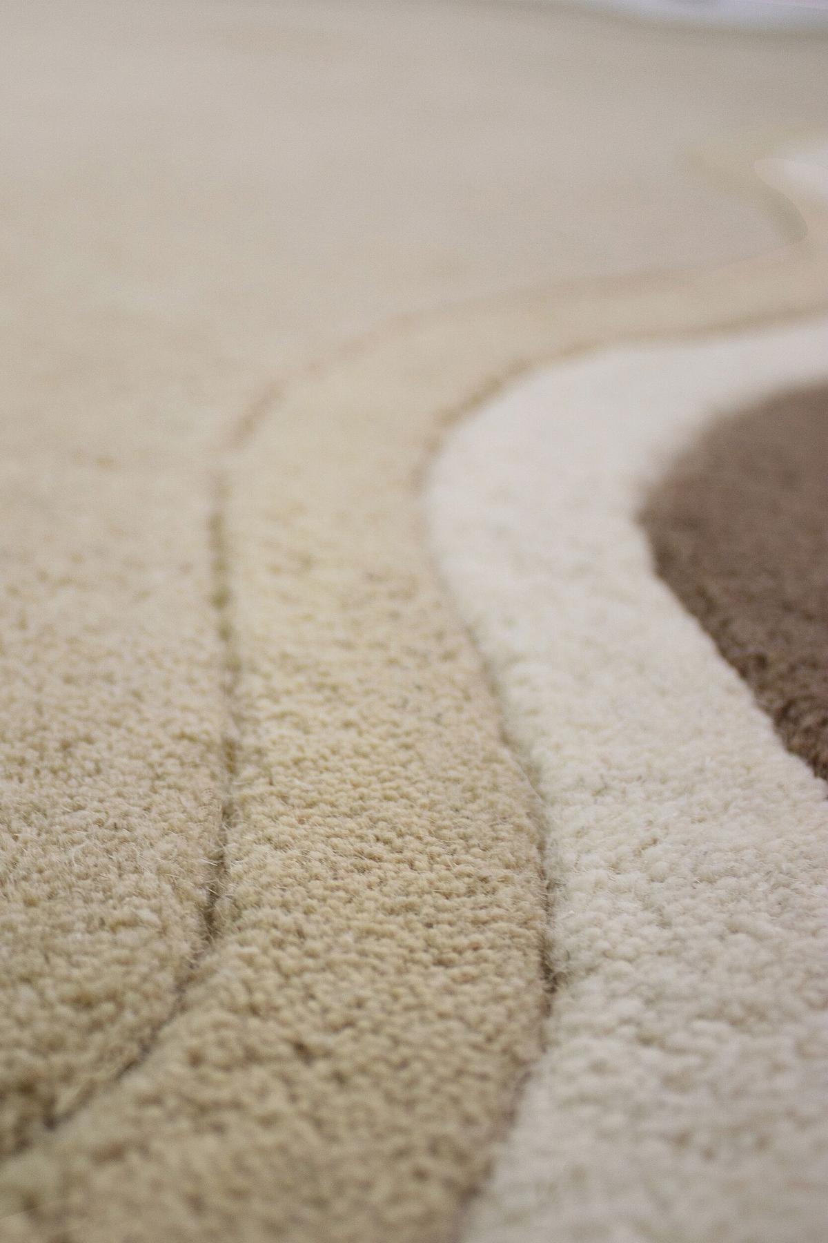 TEPPICH aus Wolle WINCH in Natur, mit Bordüre, 120 x 170 cm - Beige, Textil (200/290cm) - KADIMA DESIGN