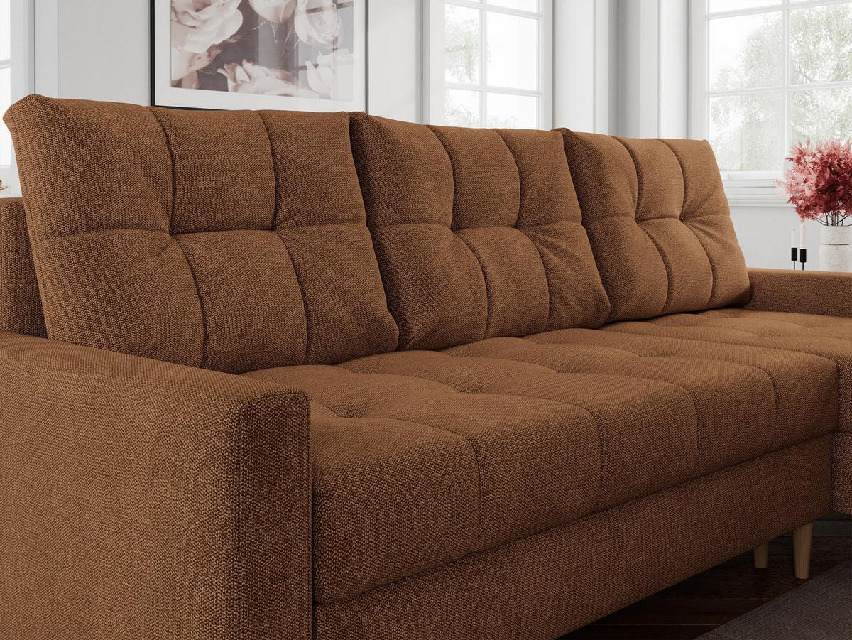 ECKSOFA Colin Struktur Orange - Orange/Braun, Holz/Textil (220/140cm) - MKS
