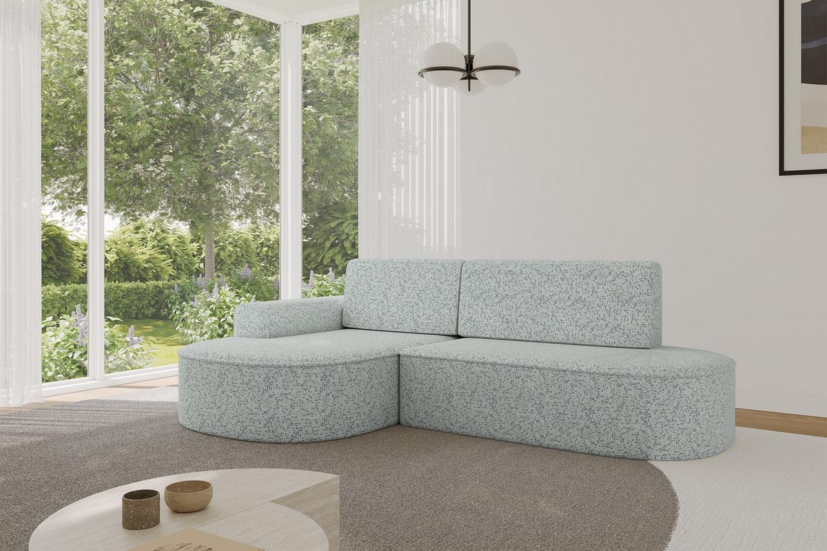 ECKSOFA mit Schlaffunktion und Bettkasten Ottomane Links MARI-L1-S - 283x167x73 cm Grün Tissu - Dunkelgrün/Schwarz, Holzwerkstoff/Kunststoff (283/167cm) - ALTDECOR
