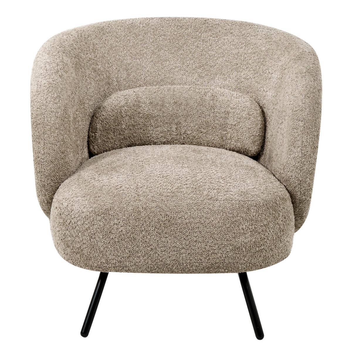 SESSEL Taupe Makela - Taupe/Schwarz, Textil (75/72/74cm) - Beliani