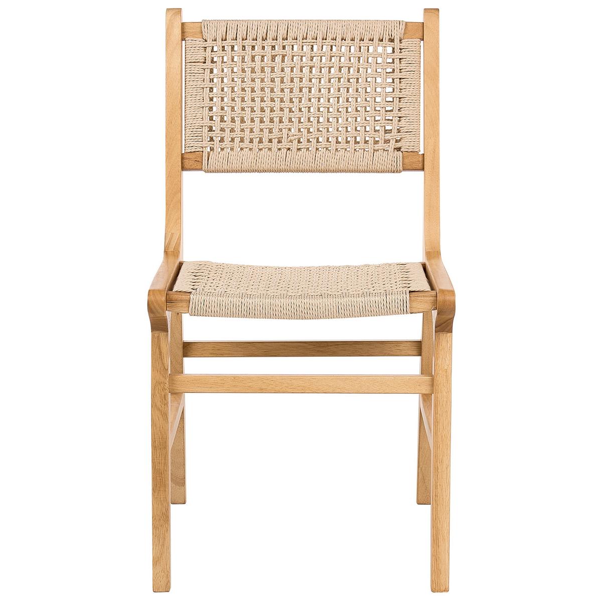 ESSZIMMERSTUHL 2er-Set Holz Hellbraun/Beige Ozella - Hellbraun, Holz (46/84/55cm) - Beliani