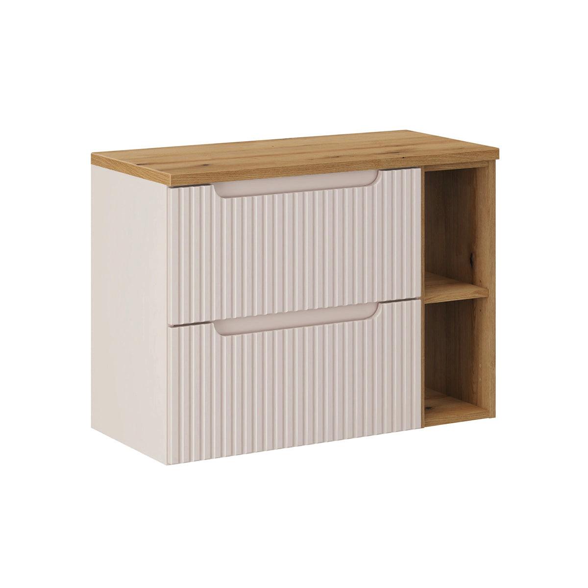 WASCHTISCHUNTERSCHRANK 80.4cm Riva Kaschmir und Holz - Beige, Holzwerkstoff (80.4/59/40cm) - Petits-meubles