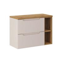 WASCHTISCHUNTERSCHRANK 80.4cm Riva Kaschmir und Holz - Beige, Holzwerkstoff (80.4/59/40cm) - Petits-meubles