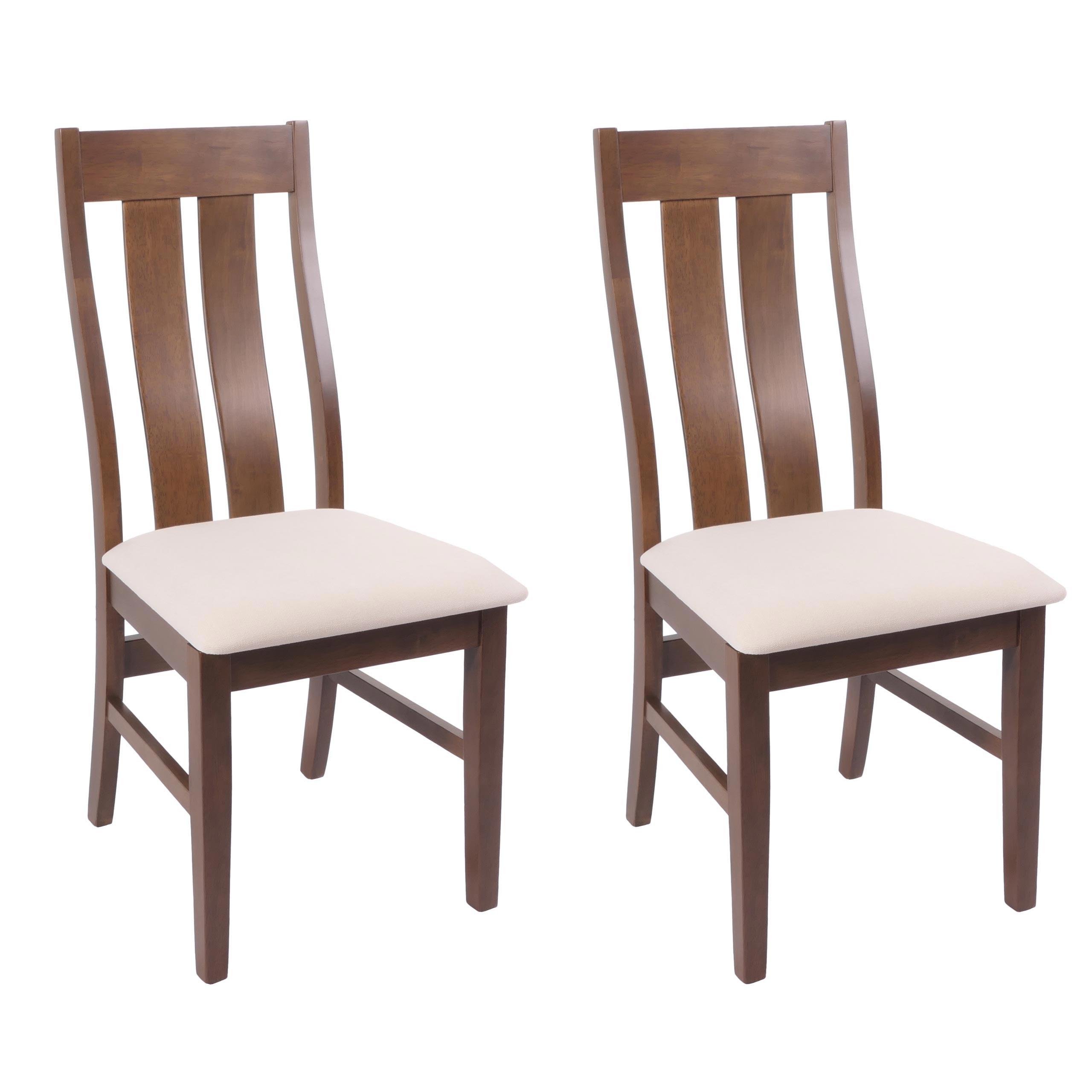ESSZIMMERSTUHL Dunkelbraun, Creme 2er-Set - Beige/Dunkelbraun, Holz (46/100/45cm) - MCW
