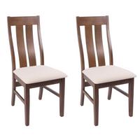 ESSZIMMERSTUHL Dunkelbraun, Creme 2er-Set - Beige/Dunkelbraun, Holz (46/100/45cm) - MCW