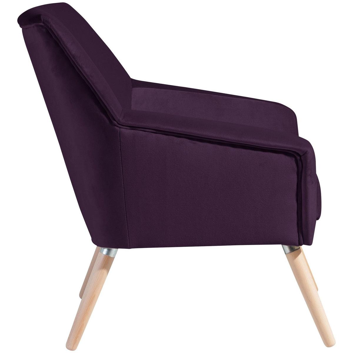 SESSEL Kachka Bezug Samtvelour Buche natur / purple - Buchefarben/Lila, Kunststoff (71/81/67cm) - 58aufmkessel