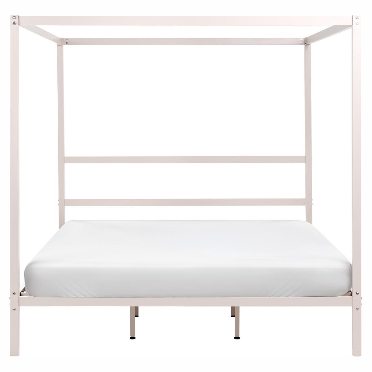 HIMMELBETT Metall 180/200 cm Hellbeige Lestards - Beige, Metall (180/200cm) - Beliani