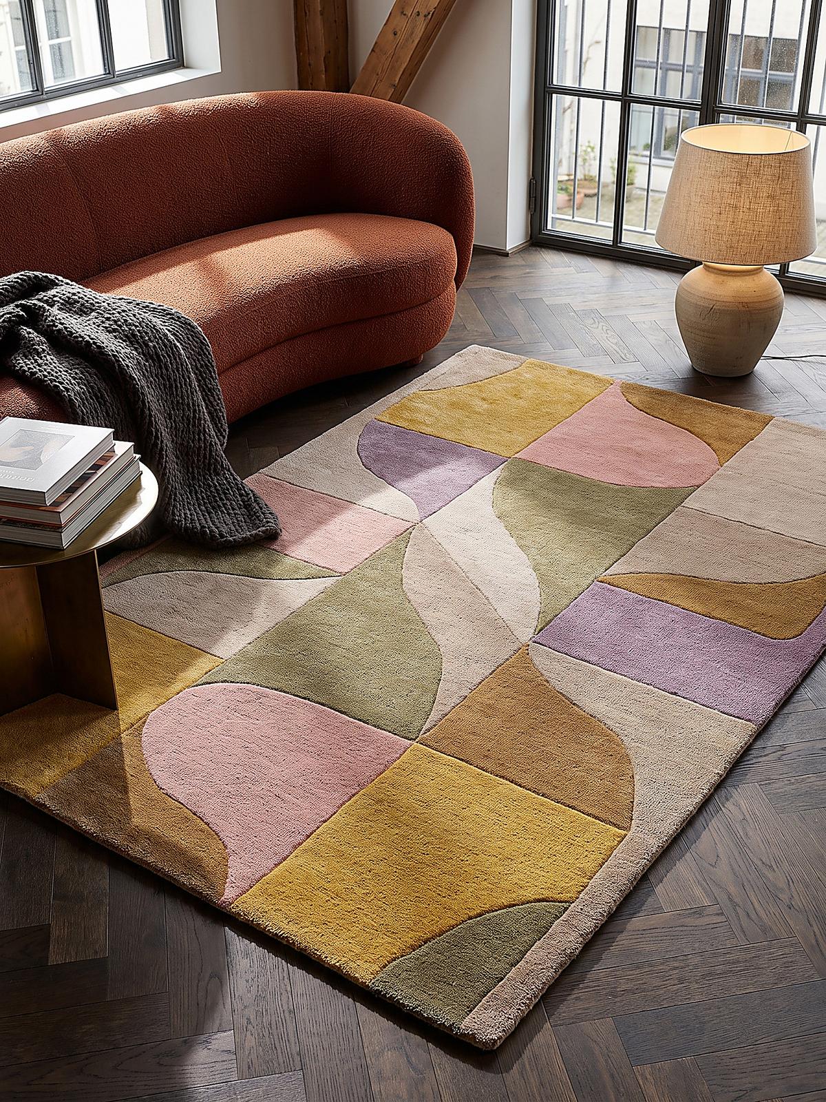 KURZFLORTEPPICH handgetuftet EVENLODE, Bogenformen, Multi, 160 x 230 cm - Multicolor, Textil (160/230cm) - KADIMA DESIGN