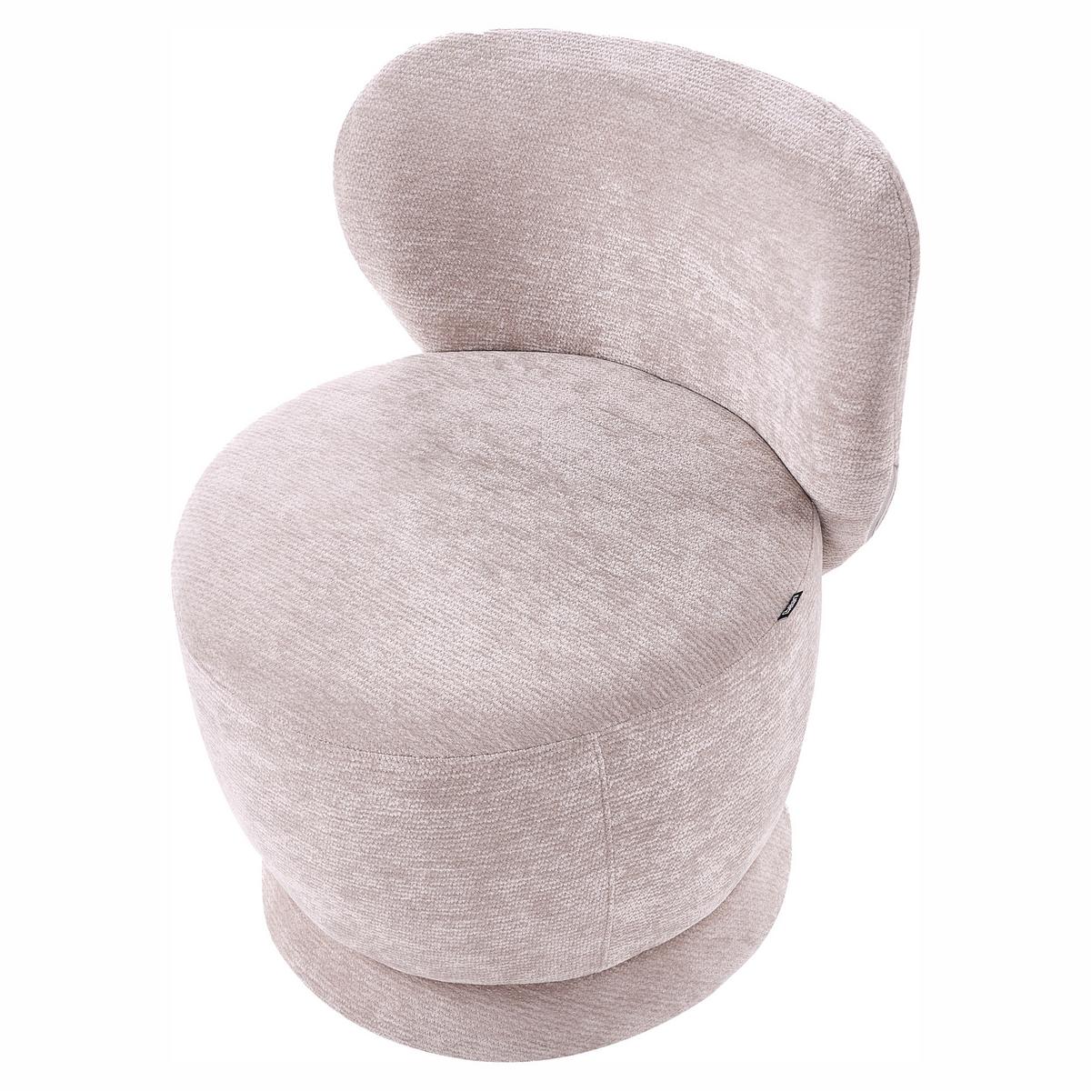 DREHSESSEL Chenillegewebe Beige Blomma - Hellgrün, Holz/Textil (60/72/63cm) - Beliani