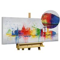 ACRYLBILD HANDGEMALT 120/60 cm - Grau, Holz/Textil (120/60cm) - KUNSTLOFT