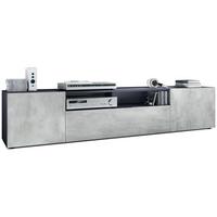 LOWBOARD Mogan Fronten in Beton Oxid Optik - Hellgrau, Holzwerkstoff (181/39/35cm) - Vladon