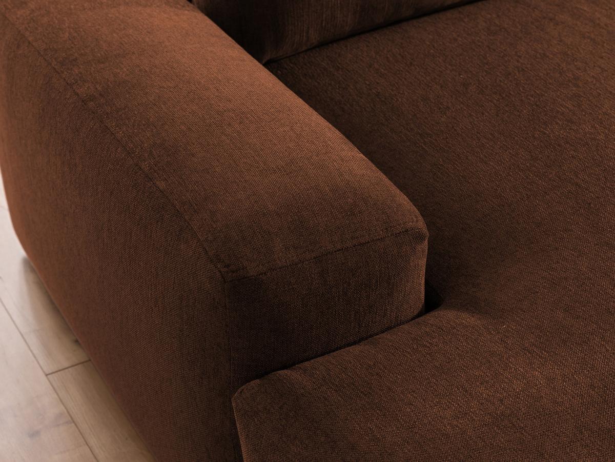 ECKSOFA Lennon aus Braun Strukturstoff mit Schlaffunktion und Bettkasten - Schwarz/Braun, Holz/Kunststoff (137/264cm) - S-Style