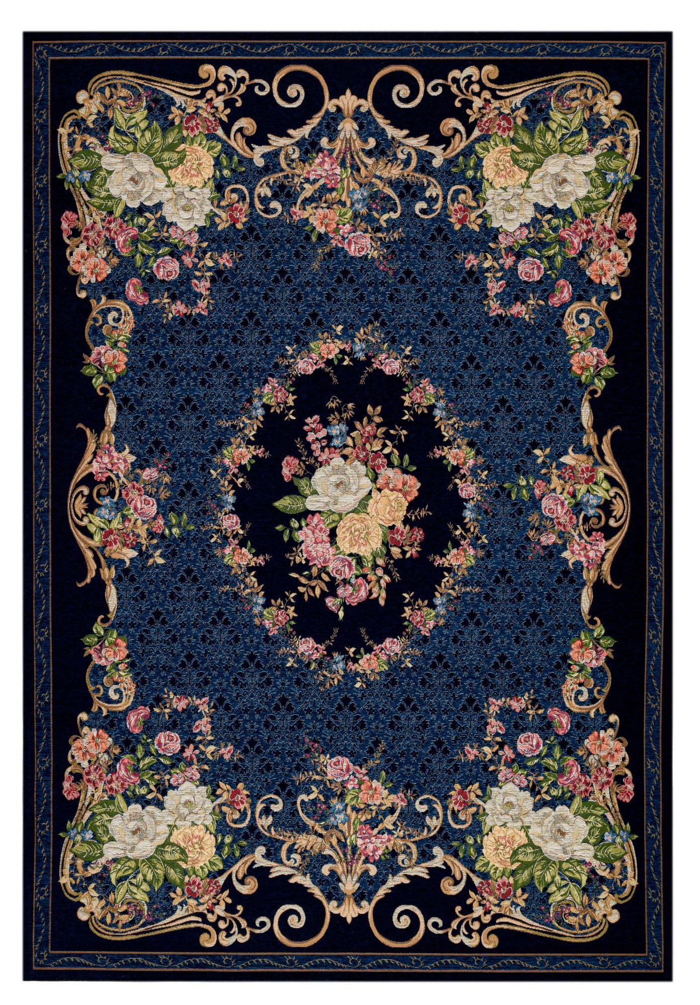 FLACHWEBTEPPICH Flomi Florence 200x290 cm - Blau, Textil (200/290cm) - THEKO