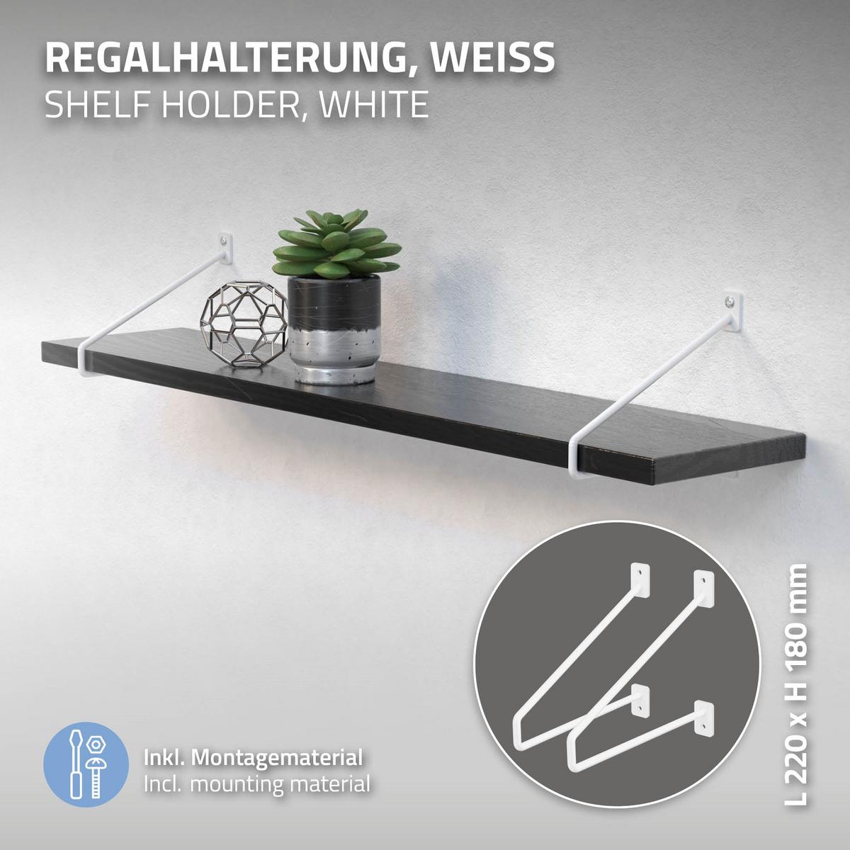 REGALHALTERUNG 4er Set - Weiß, Metall (2.3/18/22cm) - ML-DESIGN