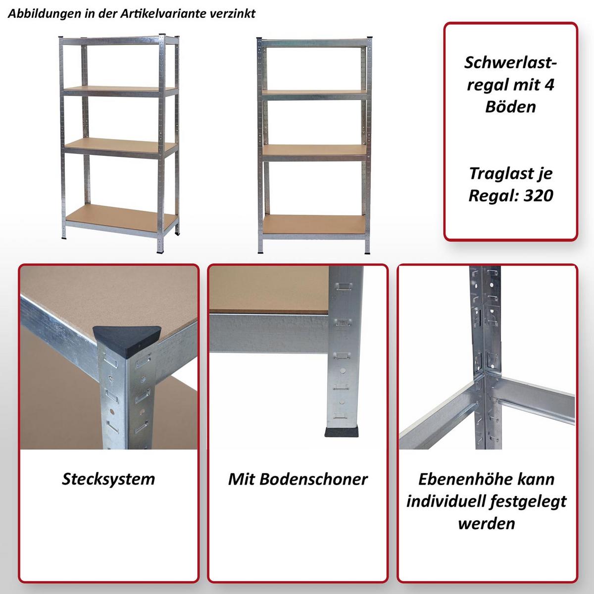 SCHWERLASTREGAL Silbergrau, Braun - Braun/Grau, Metall (80/160/40cm) - MCW