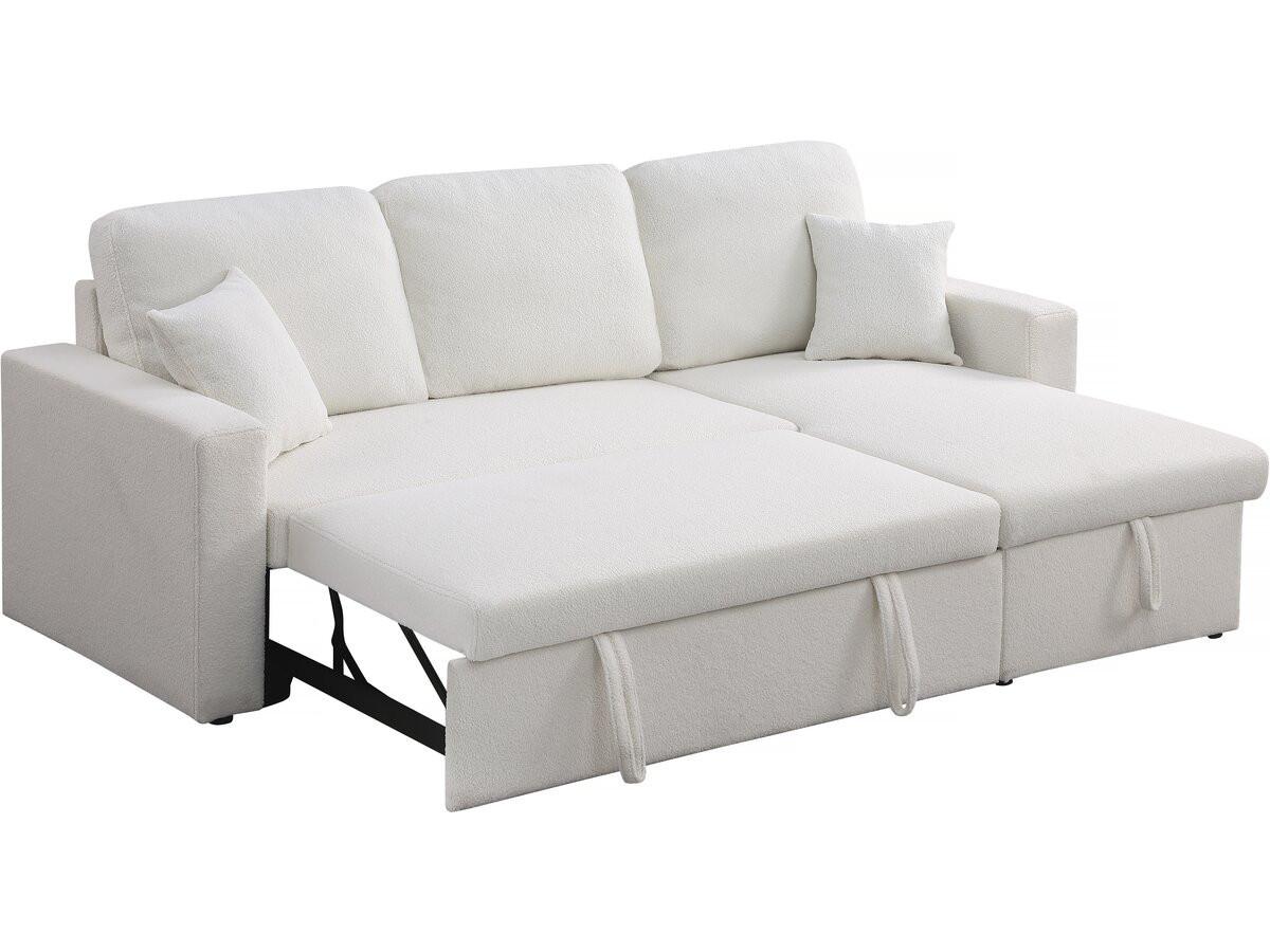 ECKSOFA alain weiss - Weiß, Textil (145/221cm) - Habitat Garten