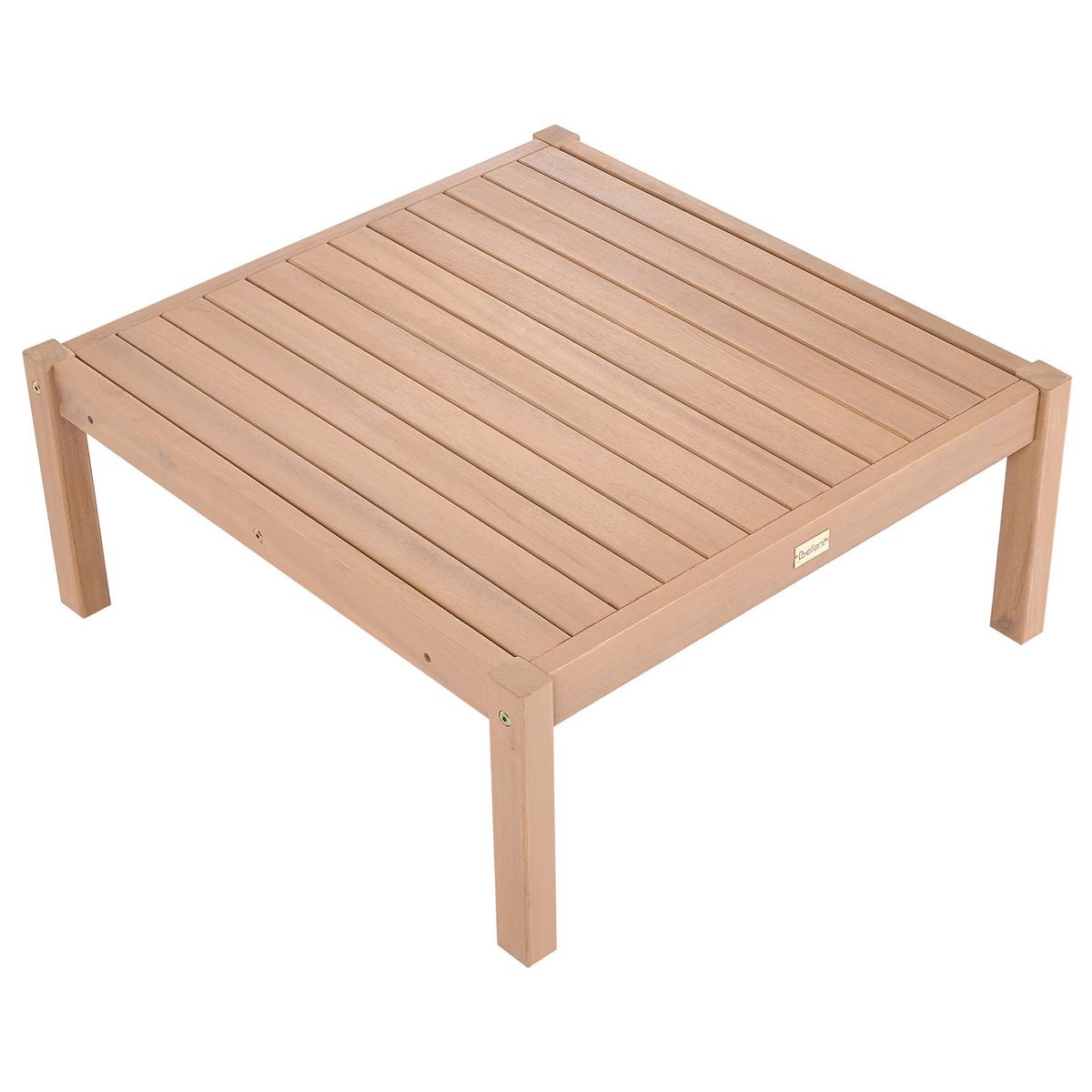 OTTOMANE Hellbraun Rivello - Hellbraun/Beige, Holz (66/42/66cm) - Beliani