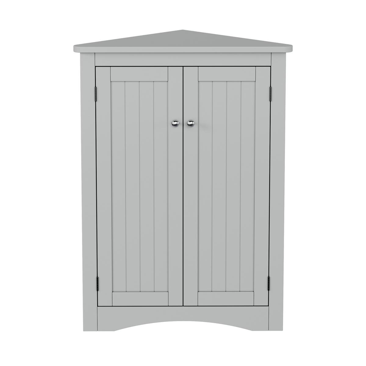ECKSCHRANK In Grau 90 cm mit 2 Türen & 3 Ebenen - Grau, Holzwerkstoff (61/90/34cm) - Urban Meuble