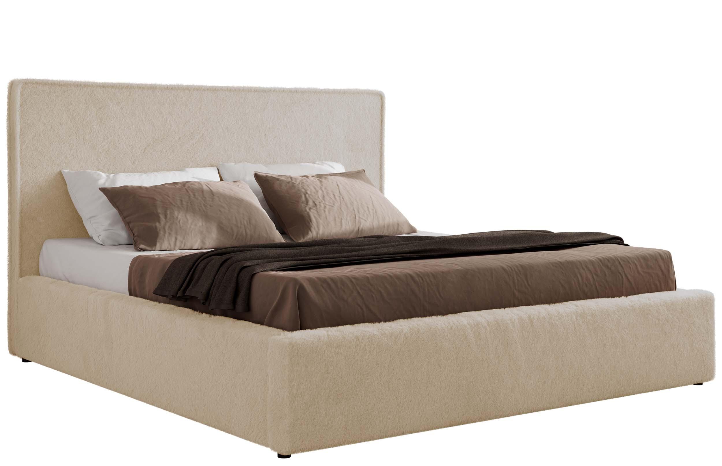 POLSTERBETT CORIVO CLASSIC 160/200 - Creme Plüsch - Multipocket-Matratze - Creme, Textil (160/200cm) - MKS