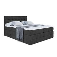 BOXSPRINGBETT BERO KING - 140x200 - H3/H4 - Schwarz - Schwarz, Holzwerkstoff (140/200cm) - ALTDECOR