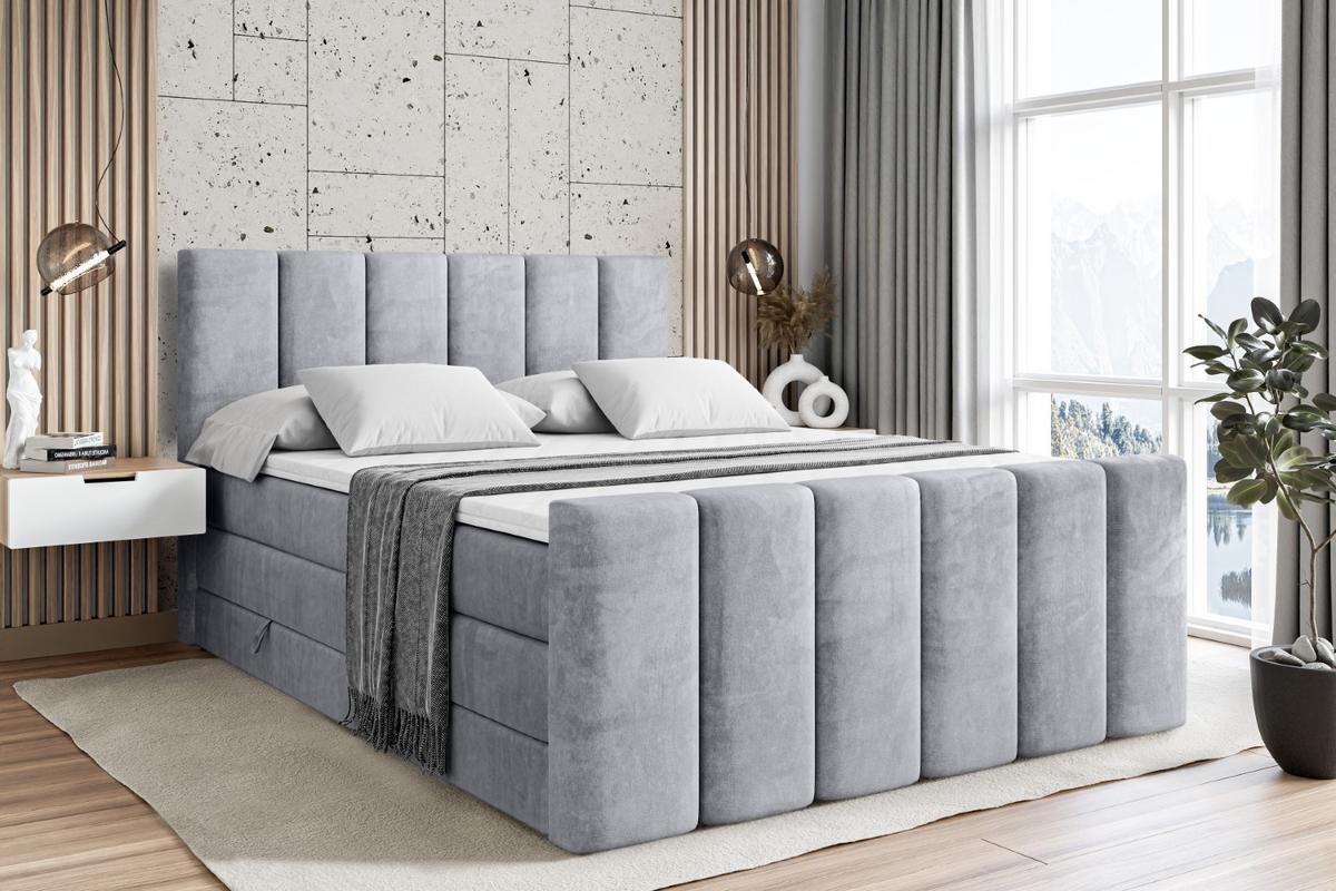 BOXSPRINGBETT BOXI1-Z KING - 140x200 - H3/H4 - Hellgrau - Hellgrau, Holzwerkstoff (140/200cm) - ALTDECOR