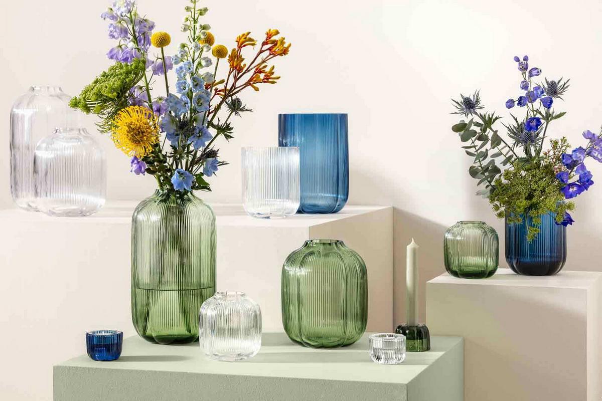2IN1-KERZENSTÄNDER Fleur blau ø 6,3 cm 6er Set - Blau, Glas (6.3/4.5/6.3cm) - Villeroy & Boch