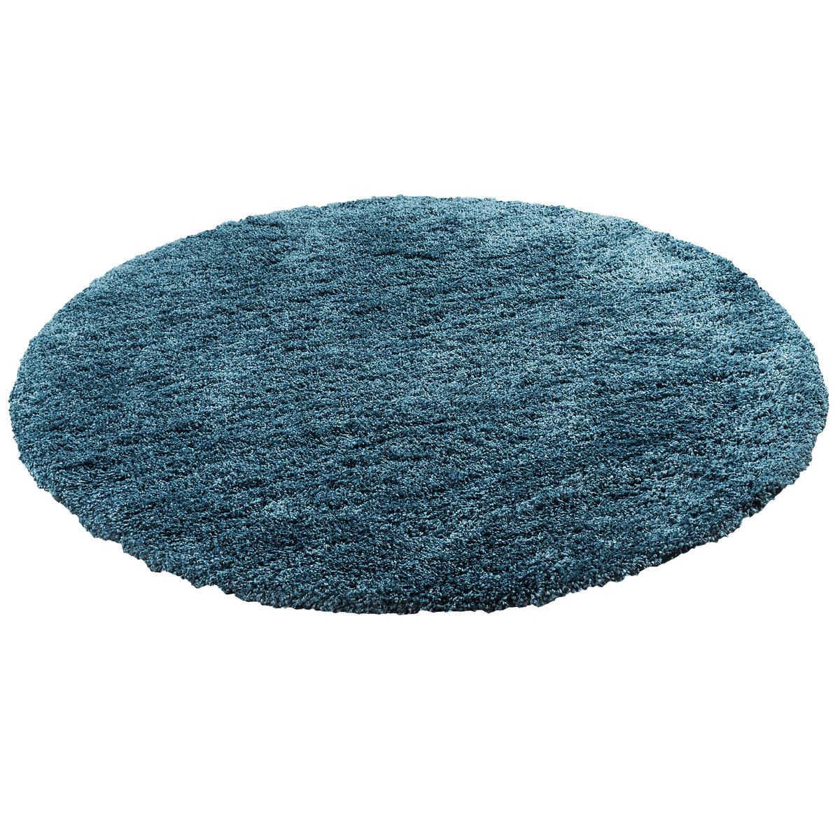 HOCHFLOR LANGFLOR SHAGGY TEPPICH LUXURY RUND - Blau, Textil (120/120cm) - Pergamon