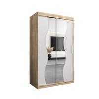 SCHWEBETÜRENSCHRANK 200/120/62 2-türig - Silberfarben/Weiß, Holz/Kunststoff (120/200/62cm) - MÖBEL KRYSPOL