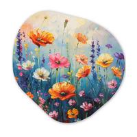 WANDBILD Blumen - Natur - Aquarell - Kunst Room Decor 90x90 cm - Multicolor, Kunststoff (90/90cm) - MuchoWow