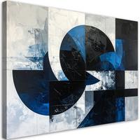 LEINWANDBILD 3D und geometrisch 120x80cm - Blau, Textil (120/80cm) - Feeby