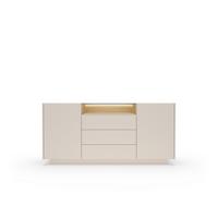 KOMMODE PORTA 176,4/83/39,5cm mit 3 Schubladen 2 Türen Beige - Eichefarben/Beige, Holzwerkstoff (176.4/83/39.5cm) - MASSENO