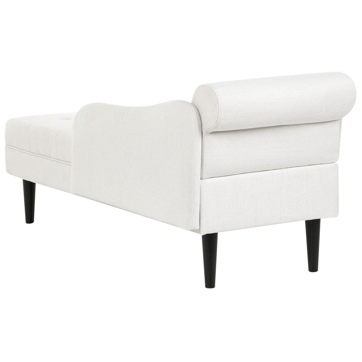 CHAISELONGUE-LINKSSEITIGE Stoff Cremeweiß Yvoire - Creme/Schwarz, Textil (68/72/151cm) - Beliani