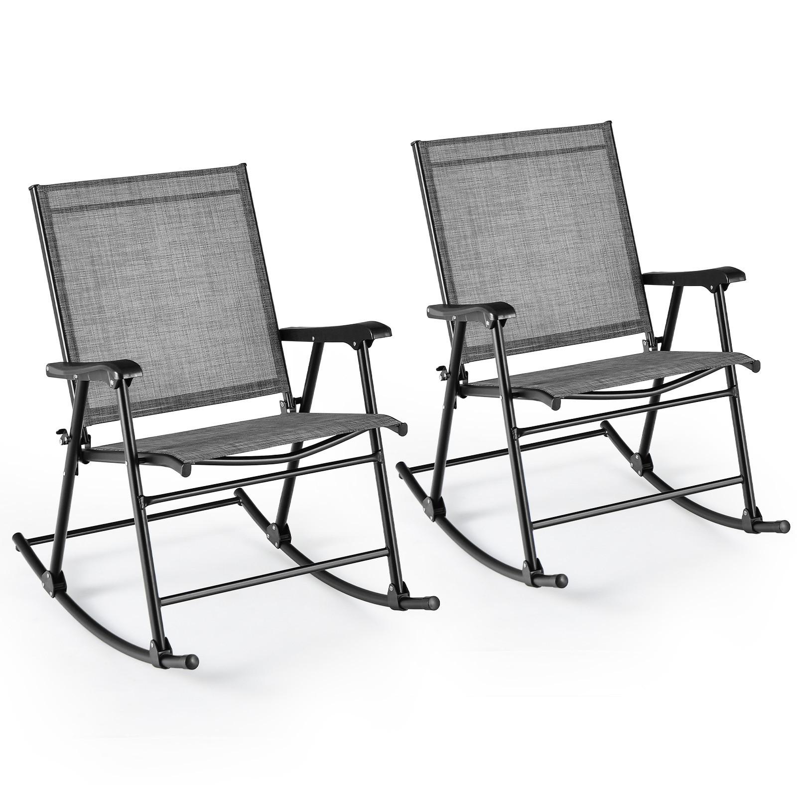 KLAPPSTÜHLE Braun (2er-Set) - Braun, Metall (82/91/64cm) - COSTWAY