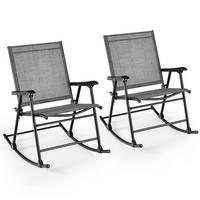 KLAPPSTÜHLE Braun (2er-Set) - Braun, Metall (82/91/64cm) - COSTWAY