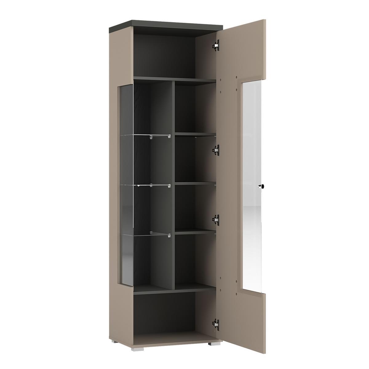 VITRINE in Beige - Beige, Holzwerkstoff (55/180/36cm) - MASSENO