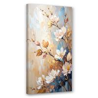 LEINWANDBILD Blumen Zweige Beige Imitation Farbe 40x80cm - Beige, Textil (40/80cm) - Feeby
