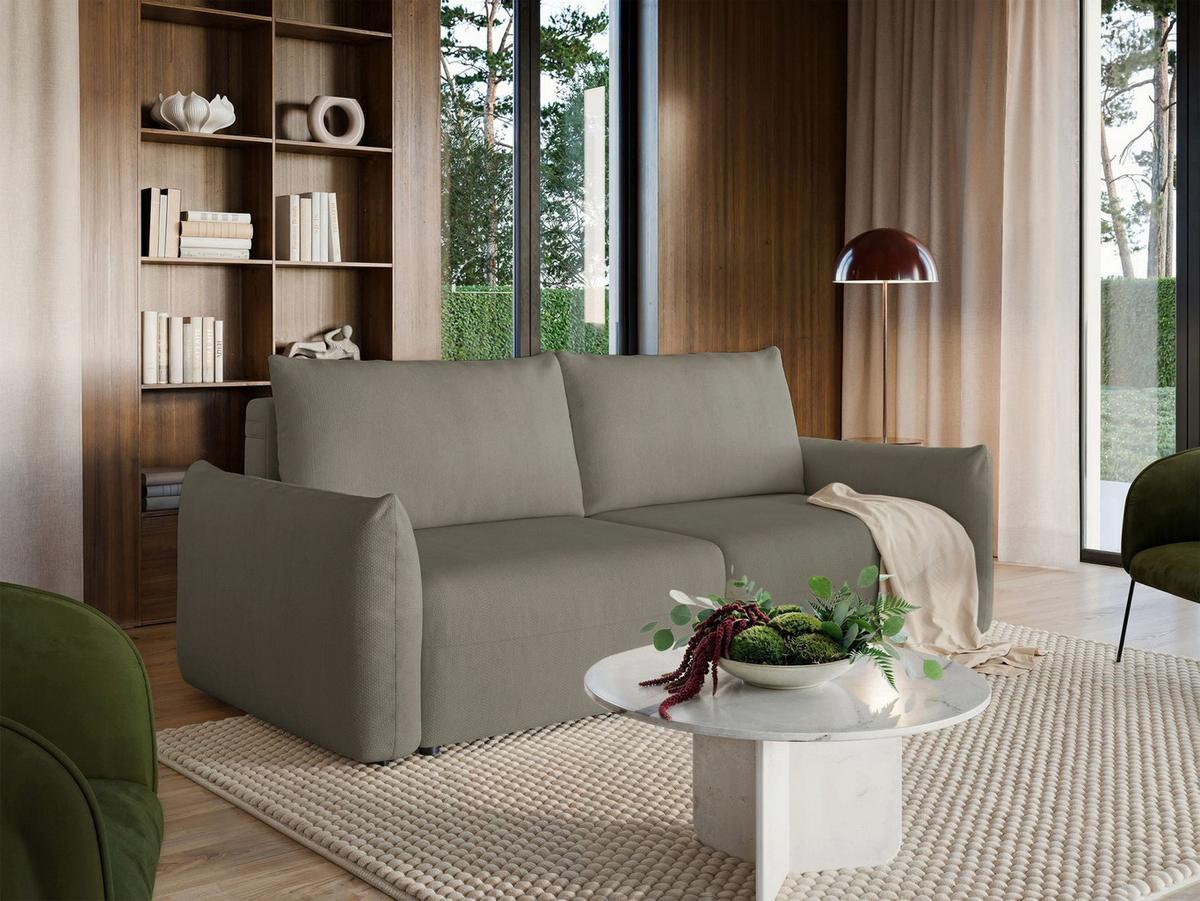 SCHLAFSOFA Theolla Beige - Beige/Schwarz, Textil/Metall (248/97/111cm) - Selsey