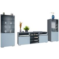 WOHNWAND Granada Denim matt - Pastellblau, Holzwerkstoff (286/122.5/35cm) - Vladon