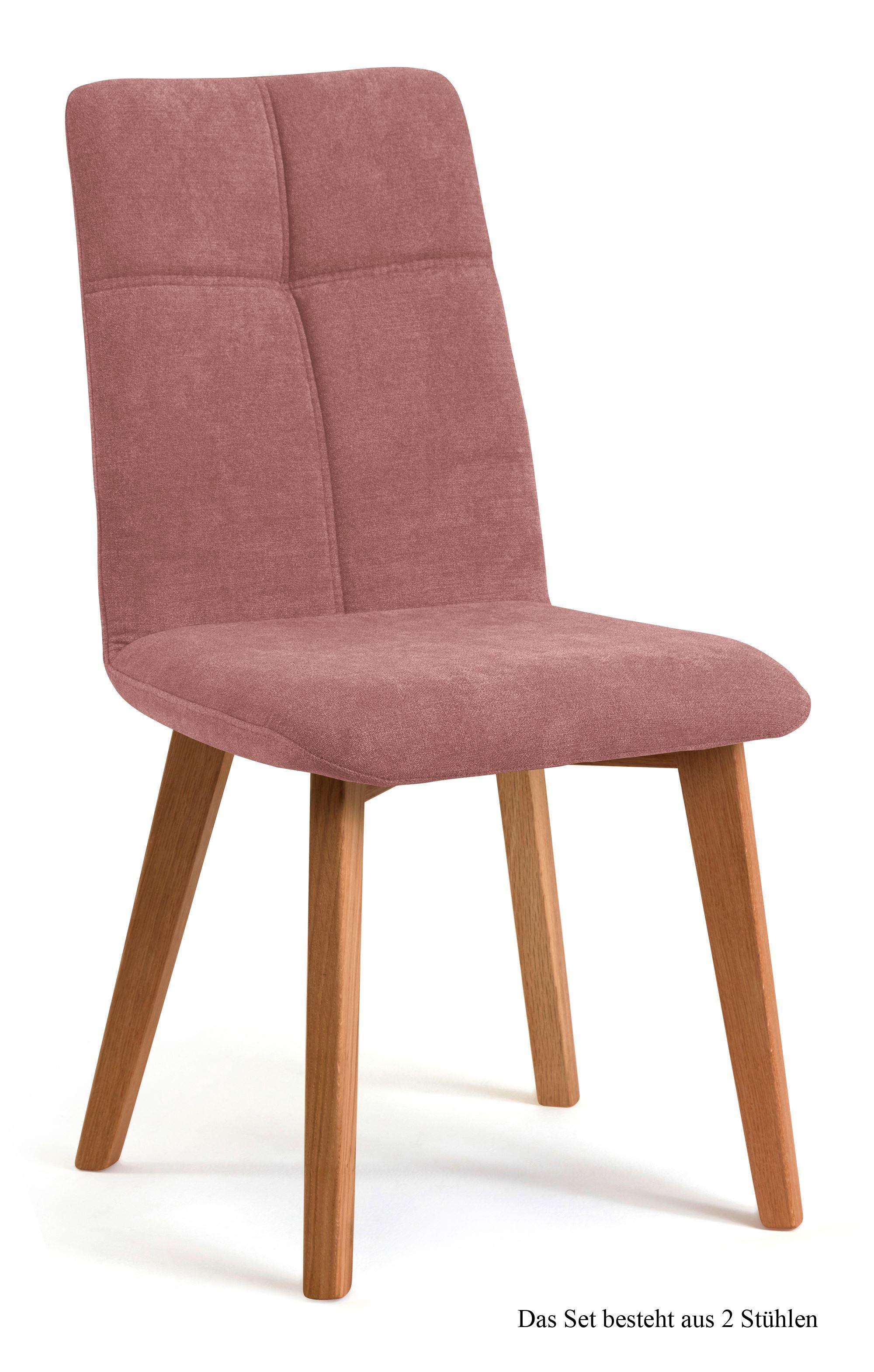 ESSZIMMERSTUHL (2er-Set) Dillian 47x92x60 Eiche geölt/Rosewood - Eichefarben/Dunkelrosa, Kunststoff (60/92/47cm) - 58aufmkessel