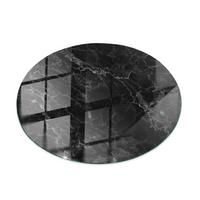 TISCHPLATTE fi100 cm Marmormuster mit Adern - Schwarz, Glas (100/100/0.4cm) - TULUP