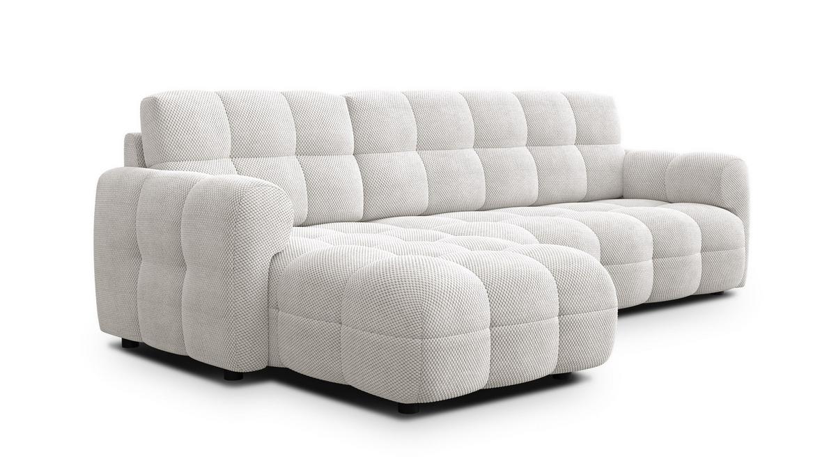 ECKSOFA MELLOW 4-Sitzer, creme - Creme/Schwarz, Holz/Textil (262/156cm) - Wozimo