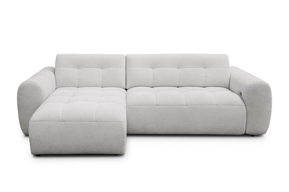 ECKSOFA LUMERO 4-Sitzer LINKS, hellgrau - Hellgrau/Schwarz, Holz/Textil (275/166cm) - Courtois Laville