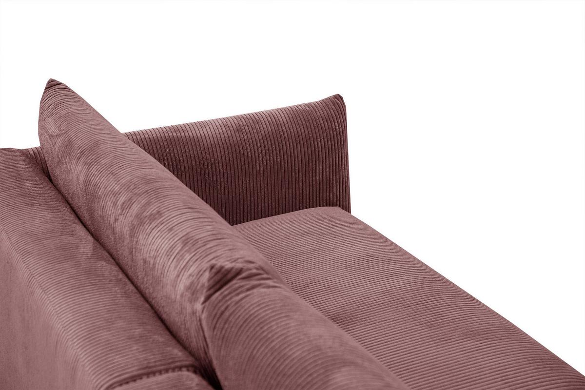 ECKSOFA TAUER 5-Sitzer, altrosa - Altrosa/Schwarz, Holzwerkstoff/Kunststoff (174/292cm) - Wozimo