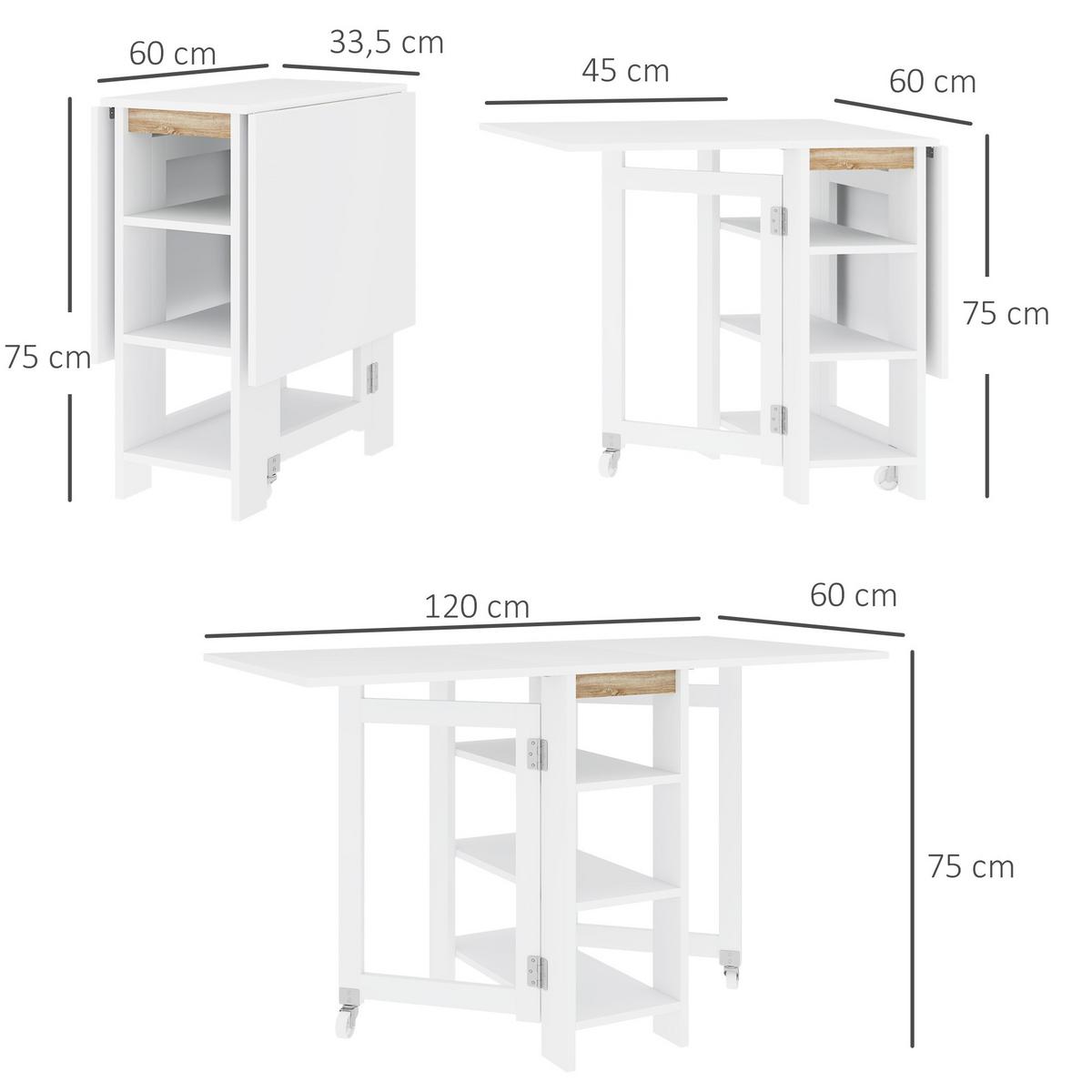 ESSTISCH Yvorn 120/60/75 cm - Weiß, Holz (120/60/75cm) - ZMH