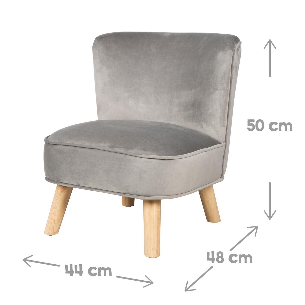 KINDERSOFA 3er-Set silbergrau - Grau, Holzwerkstoff/Textil (70/50/48cm) - Roba