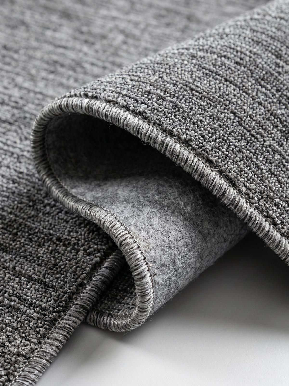 TEPPICH Kurzflor AMMER in Grau, einfarbig, Ø 120 cm - Grau, Textil (120/120cm) - KADIMA DESIGN
