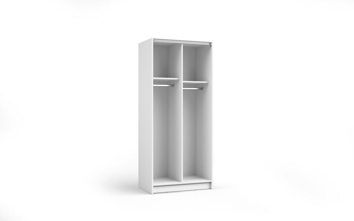KLEIDERSCHRANK Weiß 80/182/54,6 - Weiß, Holzwerkstoff (80/182/55cm) - RAUMHIRSCH FURNITURE