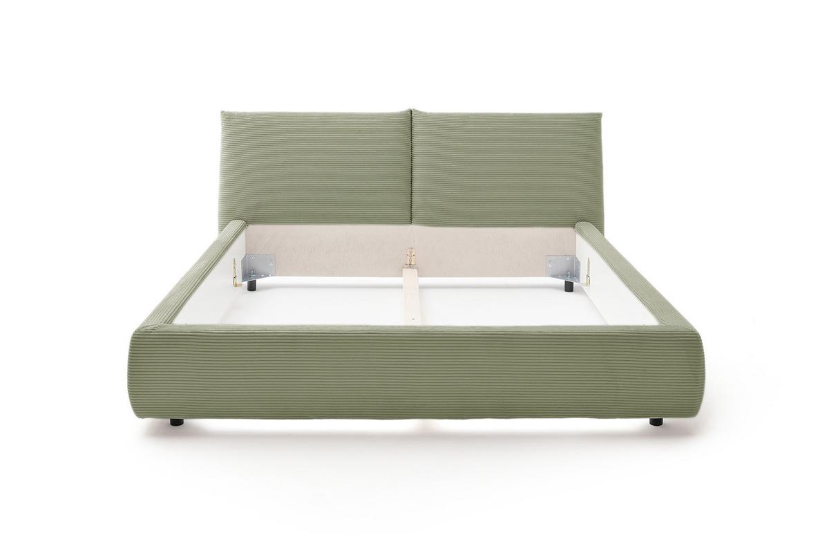 POLSTERBETT HENRY Grün Cord - Olivgrün/Grün, Textil (200/200cm) - KAWOLA