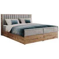 BOXBETT ALBERO 4 - 120/200 Hellgrau Velvet - H4 - Hellgrau, Holz/Textil (120/200cm) - MKS